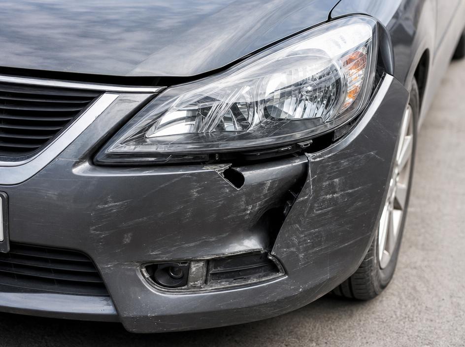 Beschädigtes Fahrzeug nach einem Unfall